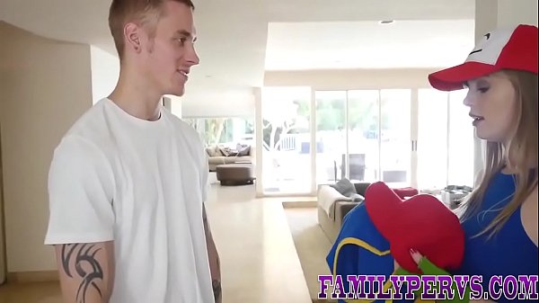 Cosplaying teen fucking stepbrother and giving blowjob